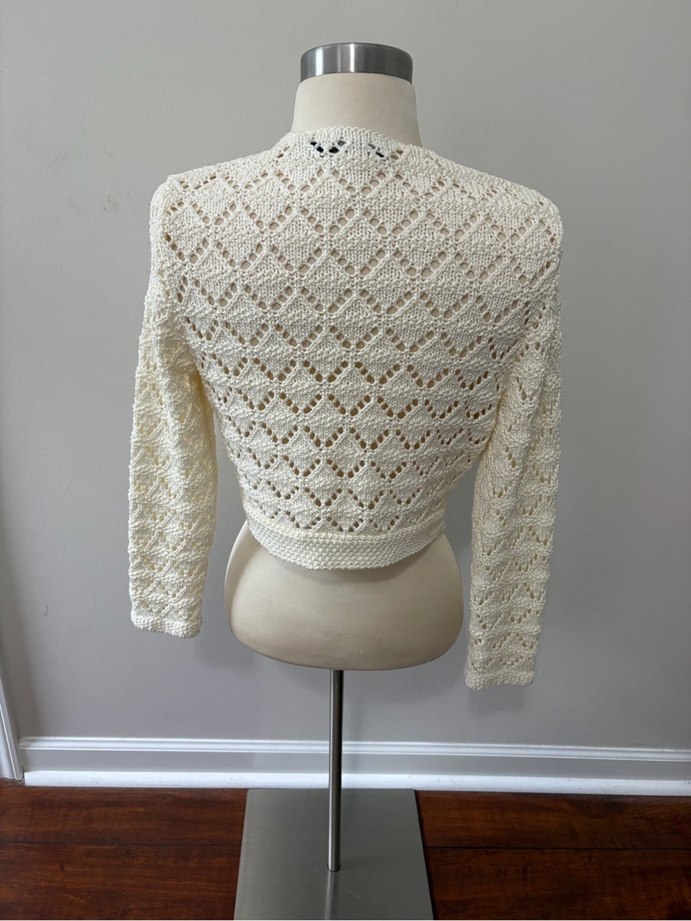 The Limited Y2K Cream Openwork Tie-Front Cardigan S Coquette Fairycore - Picture 5 of 9